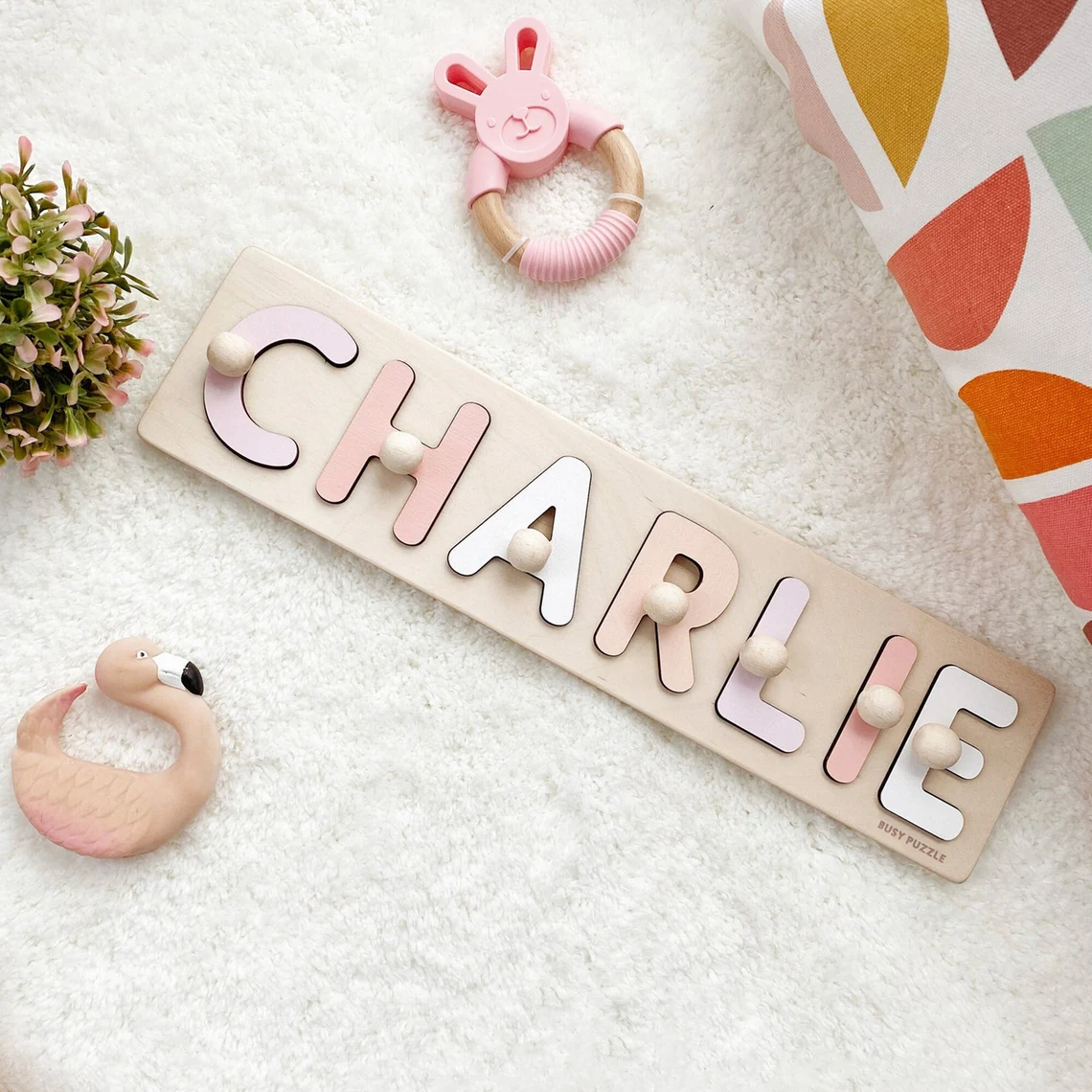 Baby Products Gift - Puzzle de nom personnalisé avec chevilles