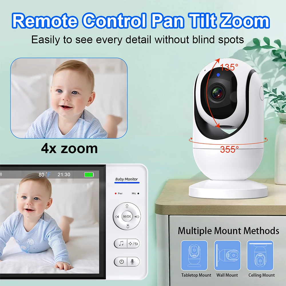 Pas de WiFi 7 pouces bébé moni - Baby Monitor Sensor avis et prix